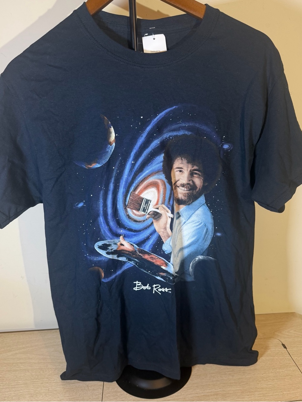 Black Graphic Bob Ross T-Shirt